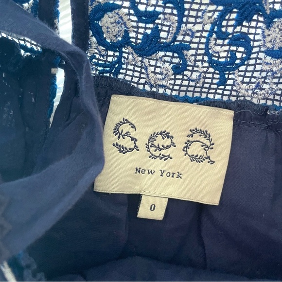 NWOT Sea New York Bluee and White Embroidered Top, Size 0 - Picture 11 of 11